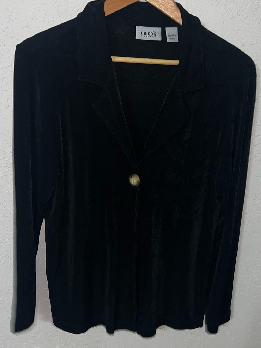 Chico's Travelers Rumba single-button Jacket Black Size Chicos 1 US Medium.